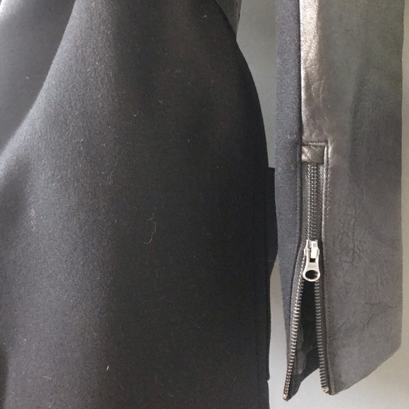 MACKAGE wool blend coat with leather features size M - Picture 6 of 10